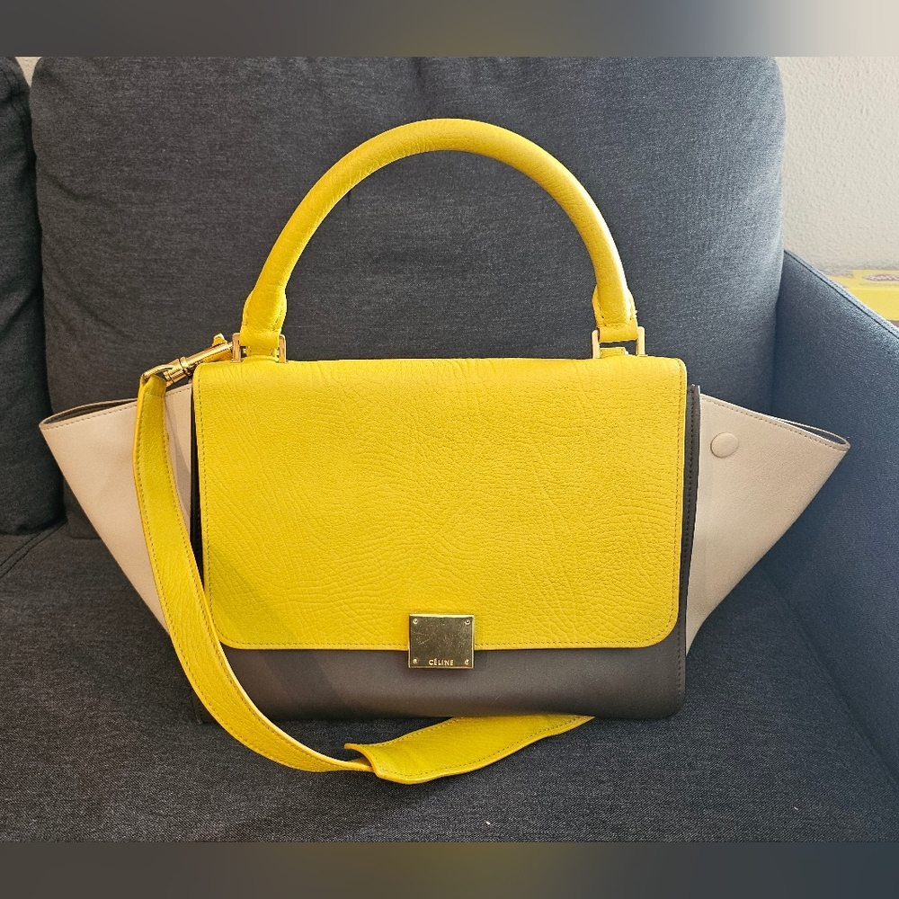 Celine tri-color Trapeze Bag Authentic all calfskin
